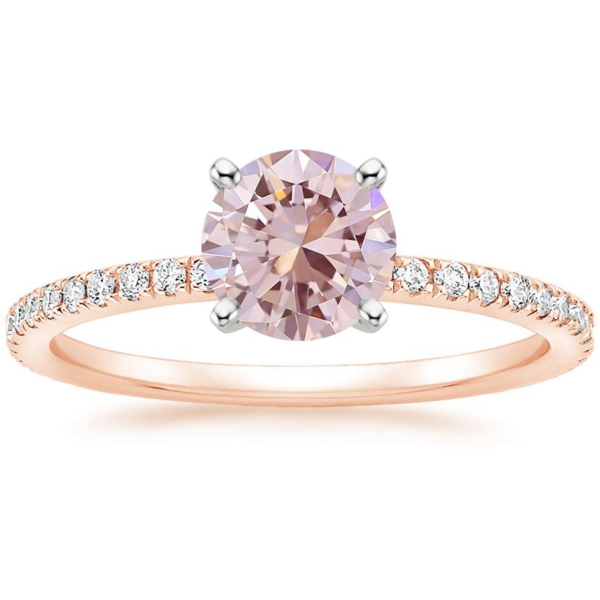 14K Rose Gold Ballad Three-Quarter Coverage Diamond Ring (1/4 ct. tw.), large top view