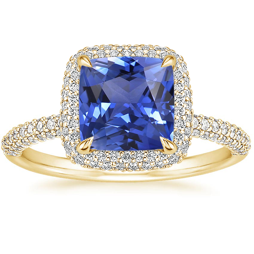 18K Yellow Gold Valencia Halo Diamond Ring (1/2 ct. tw.), large top view