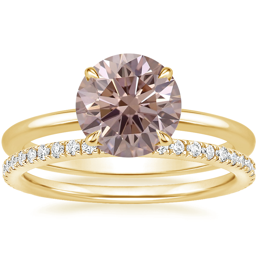 18K Yellow Gold Petite Elodie Ring with Luxe Ballad Diamond Ring