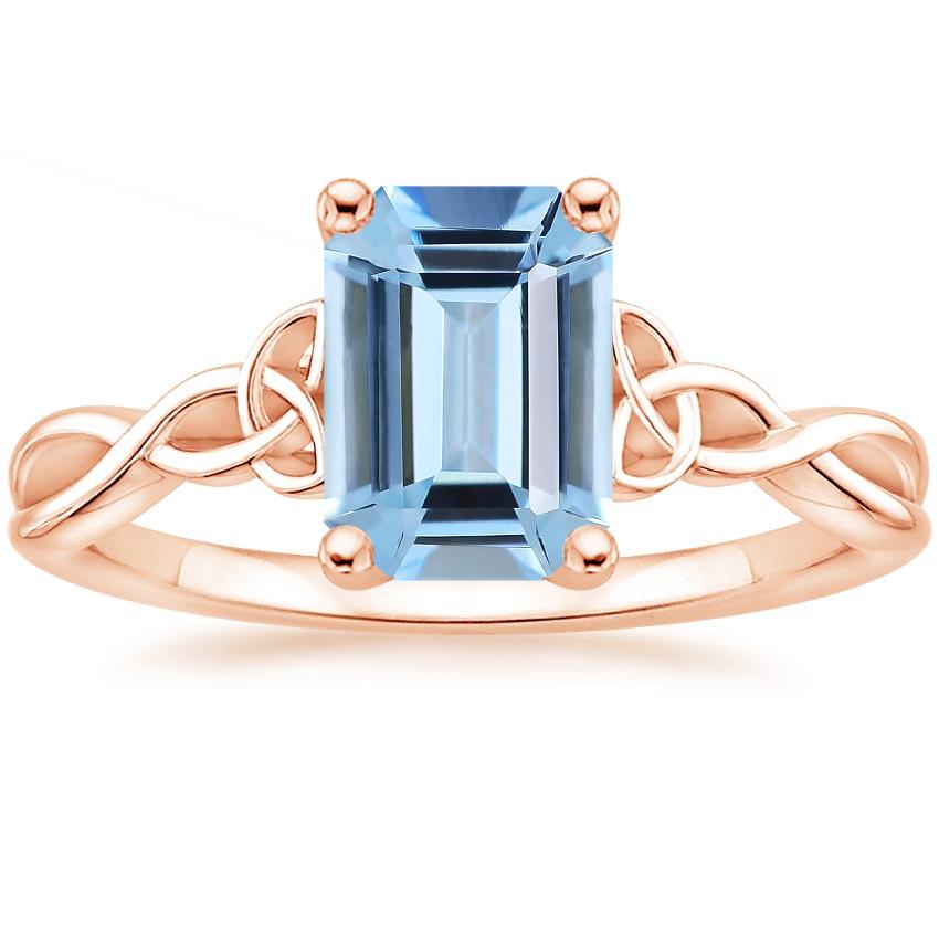 14K Rose Gold Celtic Love Knot Ring, large top view