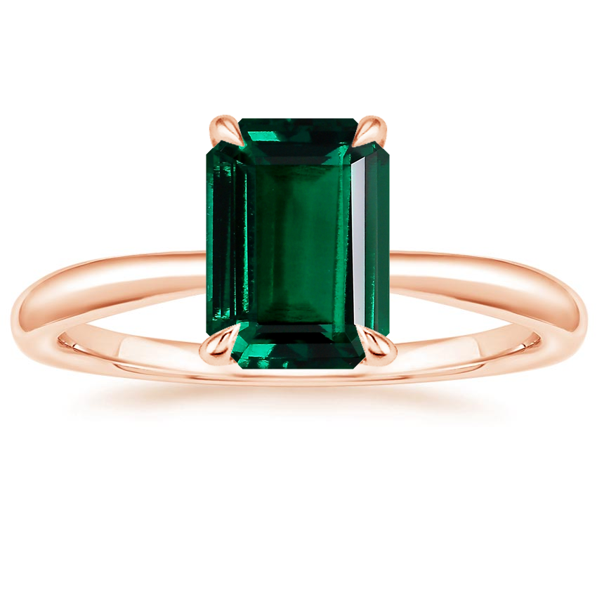 14K Rose Gold Freesia 2mm Solitaire Ring, large top view