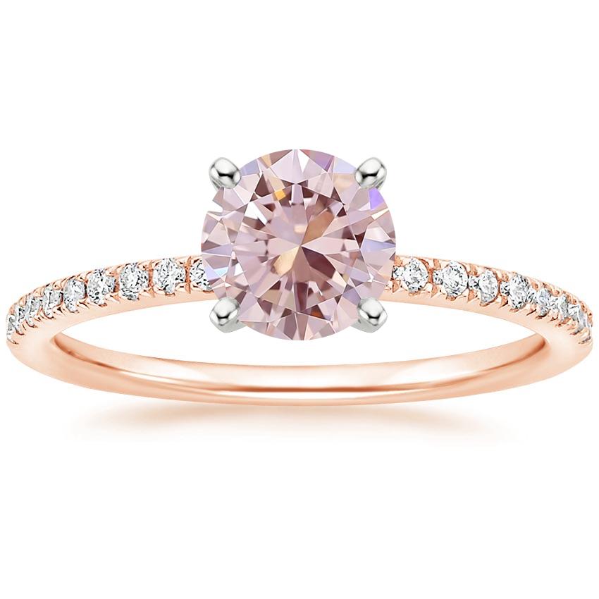 14K Rose Gold Ballad Half Coverage Diamond Ring (1/8 ct. tw.), large top view