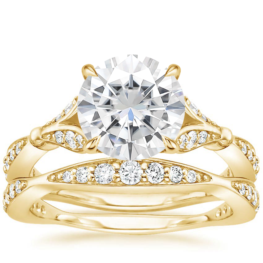 18KY Moissanite Zinnia Diamond Bridal Set (1/2 ct. tw.), top view