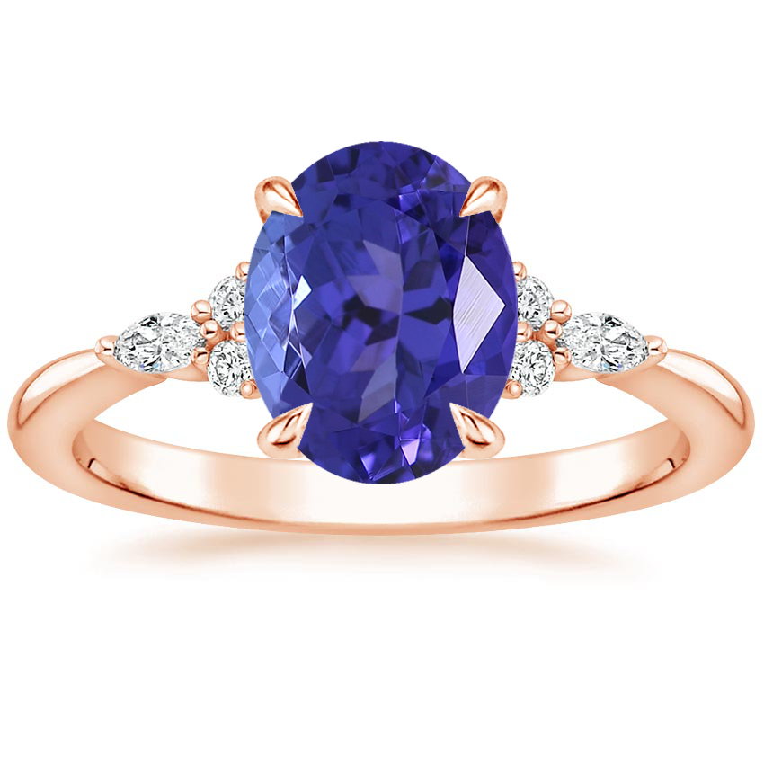 14K Rose Gold Nadia Diamond Ring, large top view