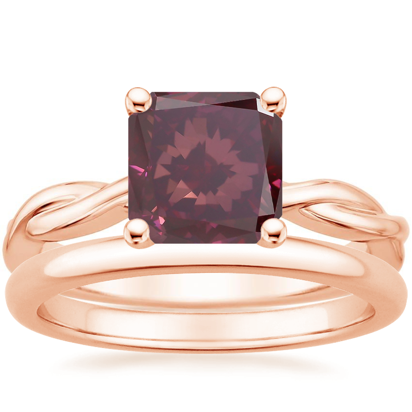 14K Rose Gold Twisted Vine Ring with 2mm Comfort Fit Wedding Ring