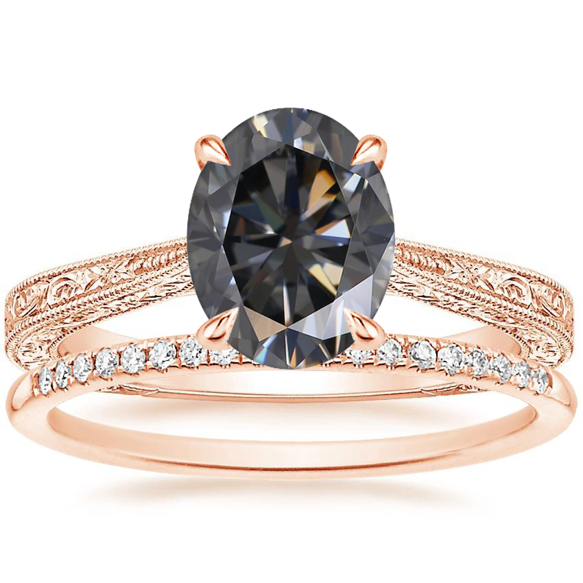 14K Rose Gold Elsie Ring with Whisper Diamond Ring (1/10 ct. tw.)