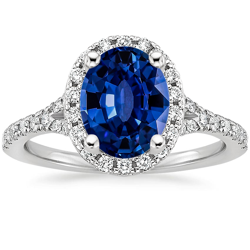 Lab Created Sapphire Joy Diamond Ring (1/3 ct. tw.) in Platinum