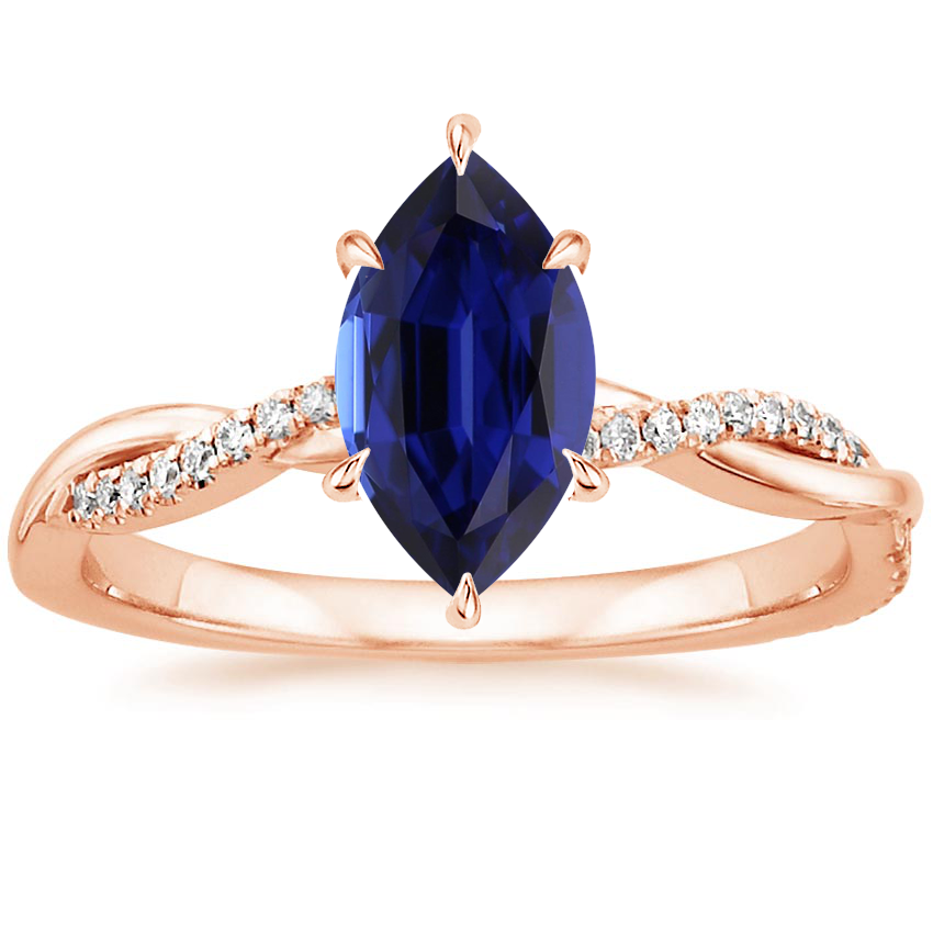 14K Rose Gold Petite Twisted Vine Diamond Ring (1/8 ct. tw.), large top view