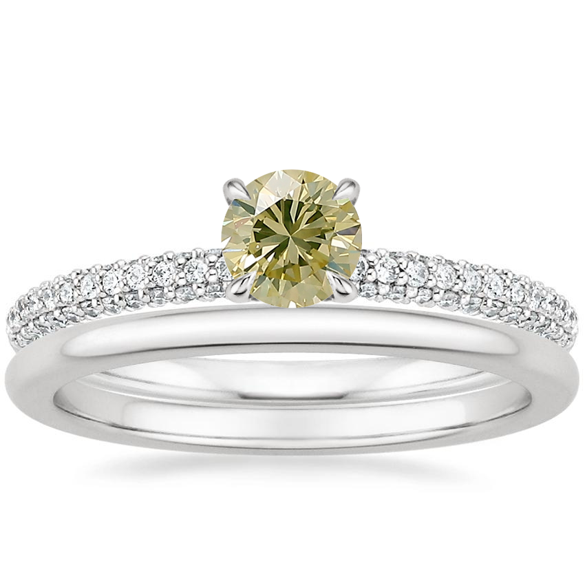 18K White Gold Valencia Diamond Ring with Petite Comfort Fit