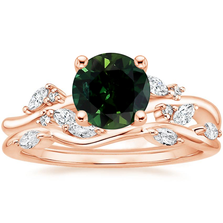 14K Rose Gold Arden Diamond Ring with Winding Willow Diamond Ring (1/8 ct. tw.)