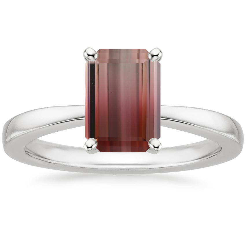 18K White Gold Petite Taper Solitaire Ring, large top view