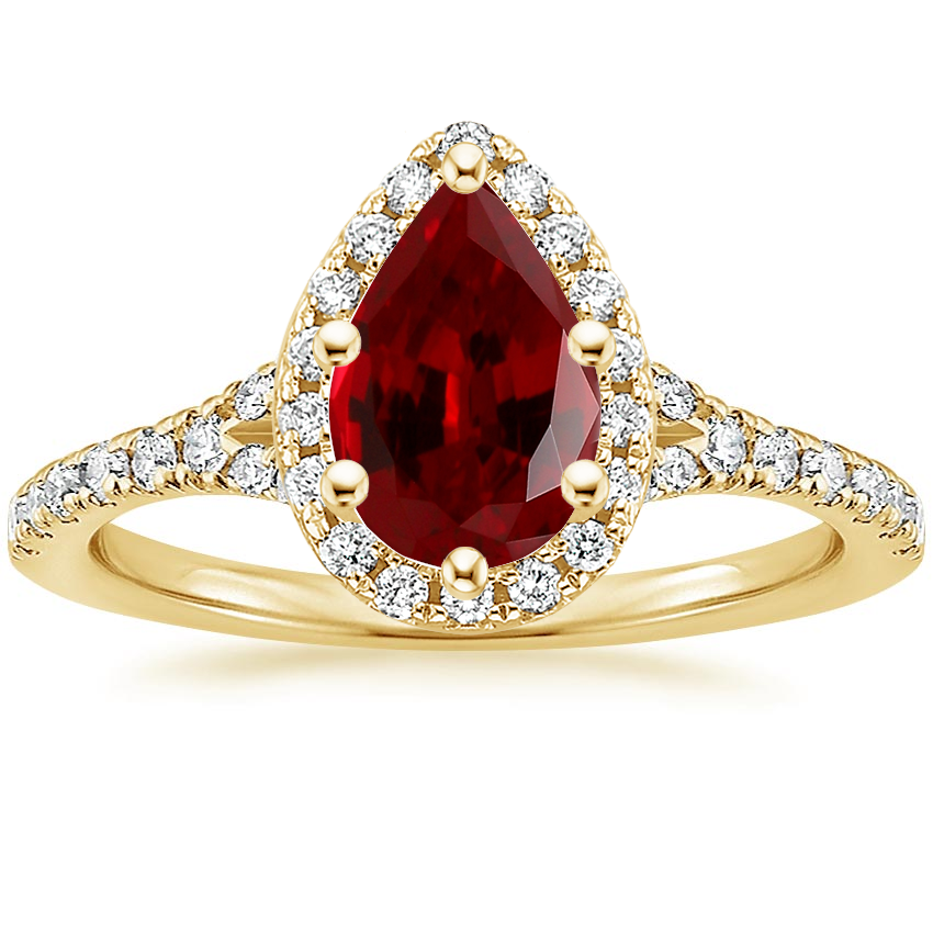 18K Yellow Gold Joy Half Coverage Diamond Ring, large top view