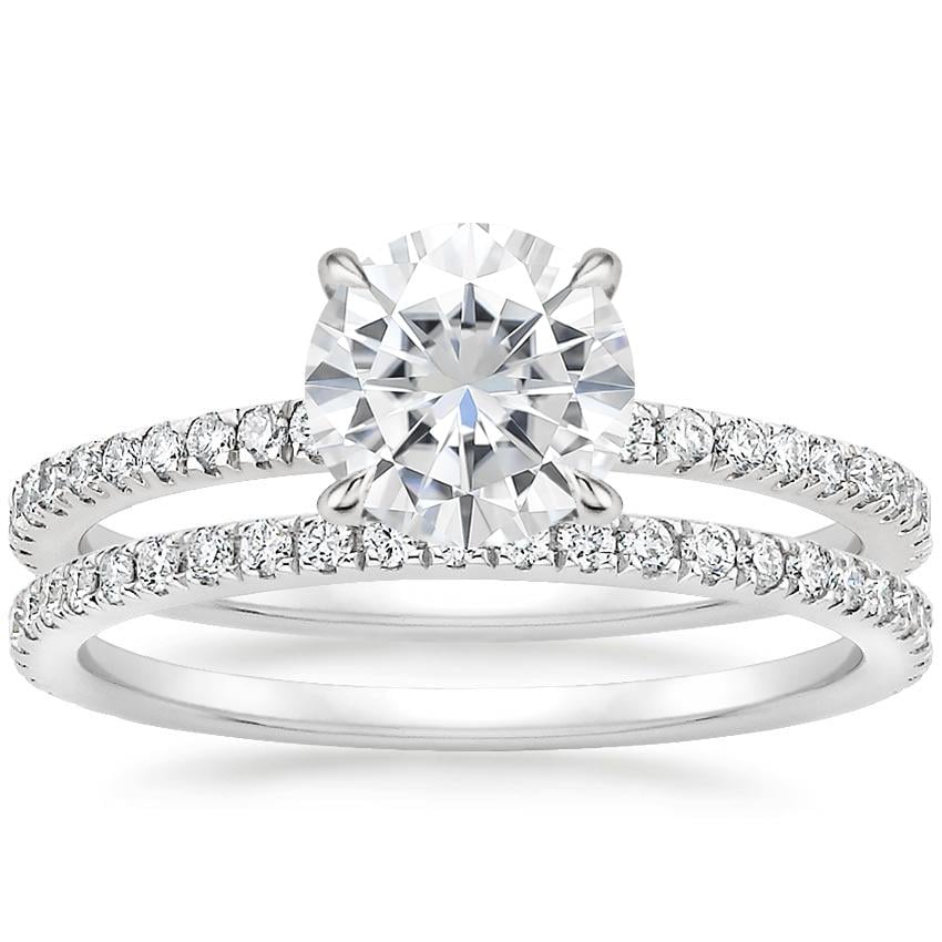 18KW Moissanite Luxe Viviana Diamond Bridal Set (1/2 ct. tw.), top view