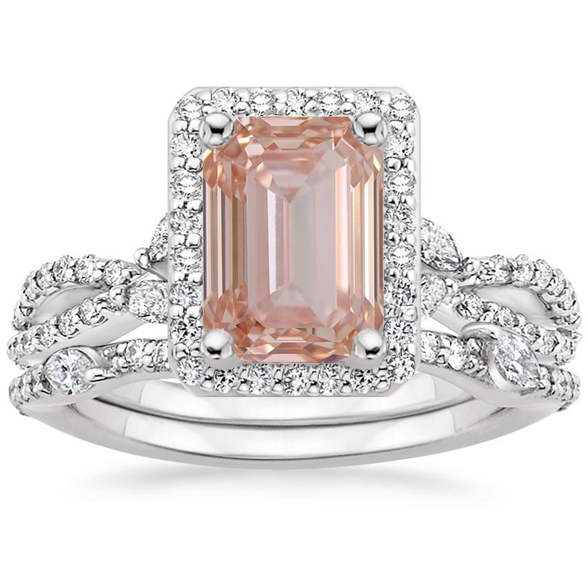 Platinum Luxe Willow Halo Diamond Bridal Set (5/8 ct. tw.)