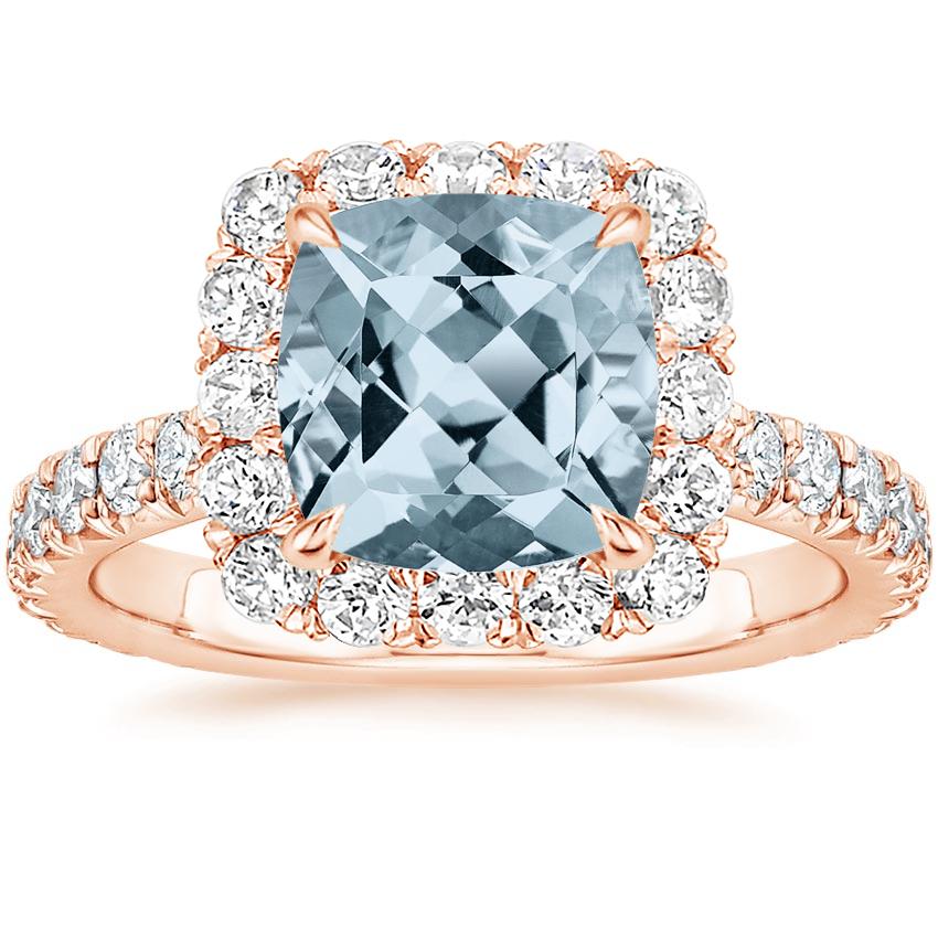 Aquamarine Estelle Diamond Ring (3/4 ct. tw.) in 14K Rose Gold