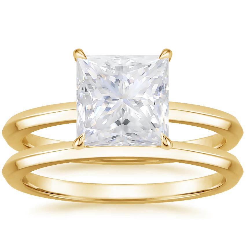 18KY Moissanite Hazel Bridal Set, top view