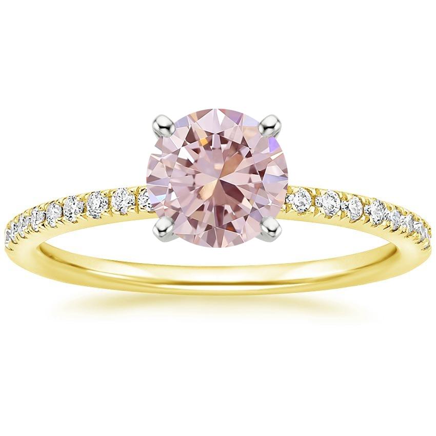 18K Yellow Gold Ballad Half Coverage Diamond Ring (1/8 ct. tw.), large top view