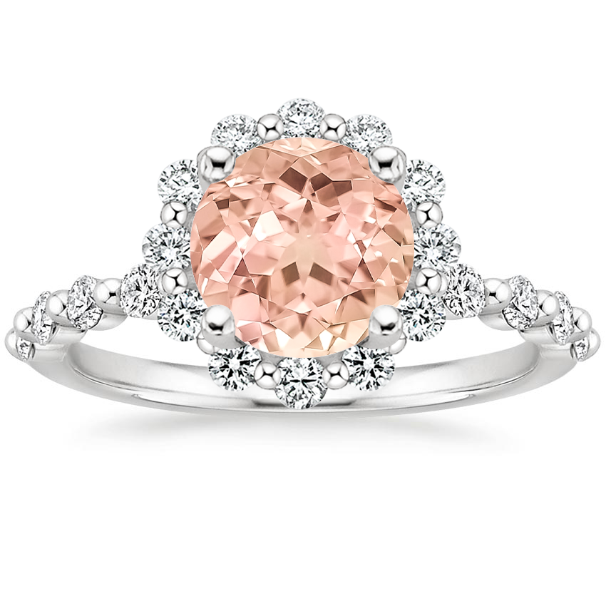 Lab Grown Sapphire Marseille Halo Diamond Ring (1/2 ct. tw.) in 18K White Gold