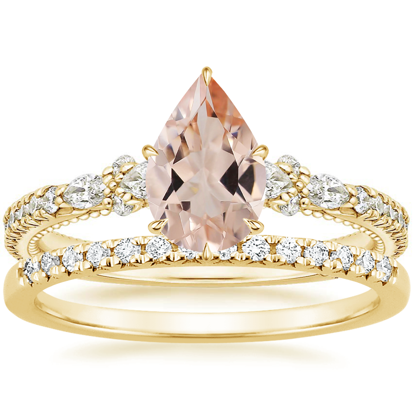 18K Yellow Gold Primrose Diamond Ring with Sonora Eternity Diamond Ring (3/8 ct. tw.)