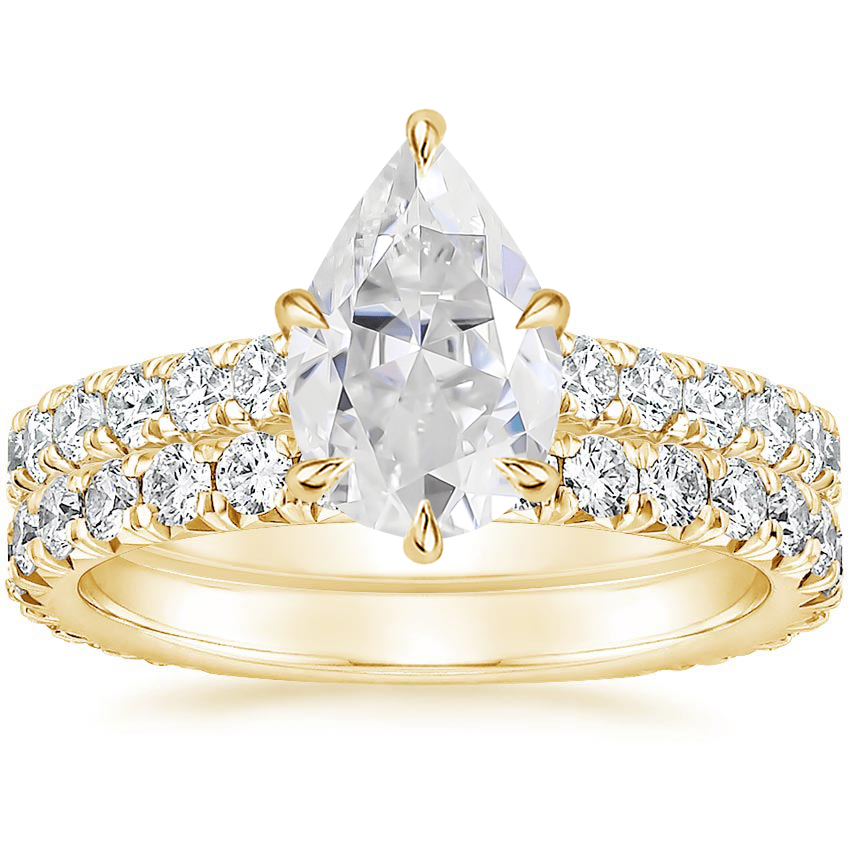 18KY Moissanite Luxe Sienna Diamond Bridal Set (1 1/8 ct. tw.), top view