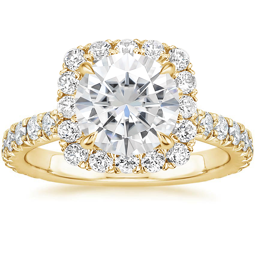 Moissanite Estelle Diamond Ring (3/4 ct. tw.) in 18K Yellow Gold