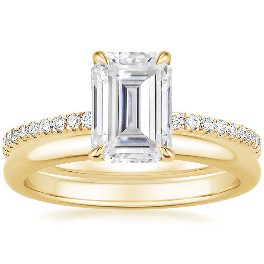 18K Yellow Gold Luxe Viviana Diamond Ring (1/3 ct. tw.) with 2mm Comfort Fit Wedding Ring