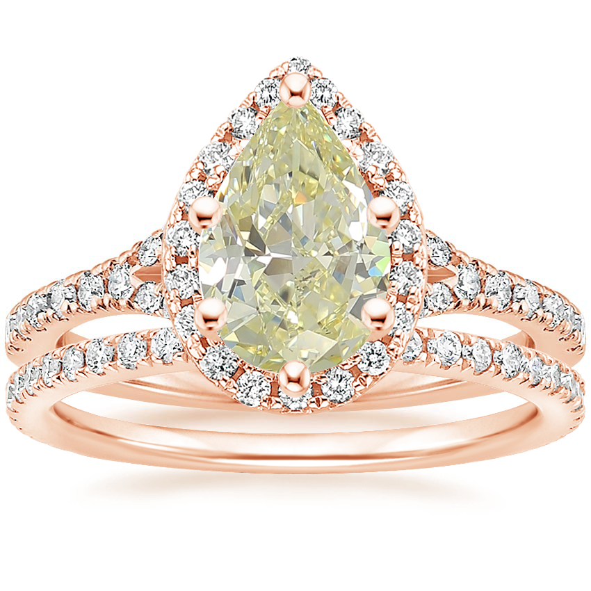 14K Rose Gold Joy Diamond Ring (1/3 ct. tw.) with Luxe Ballad Diamond Ring (1/4 ct. tw.)