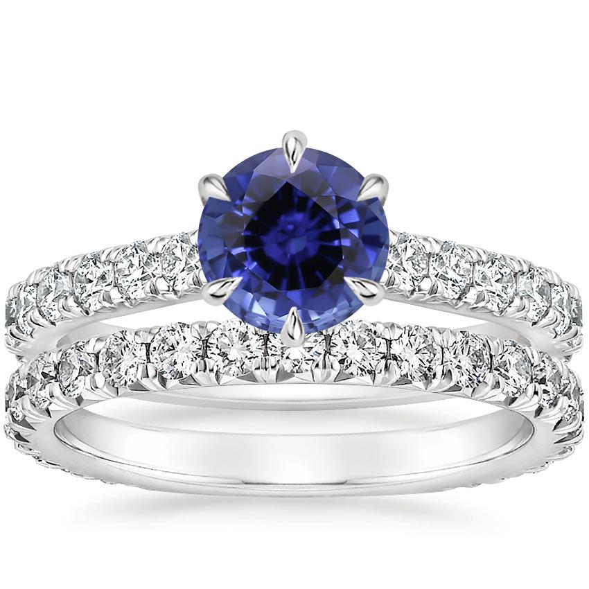 18KW Sapphire Luxe Sienna Diamond Bridal Set (1 1/8 ct. tw.), top view