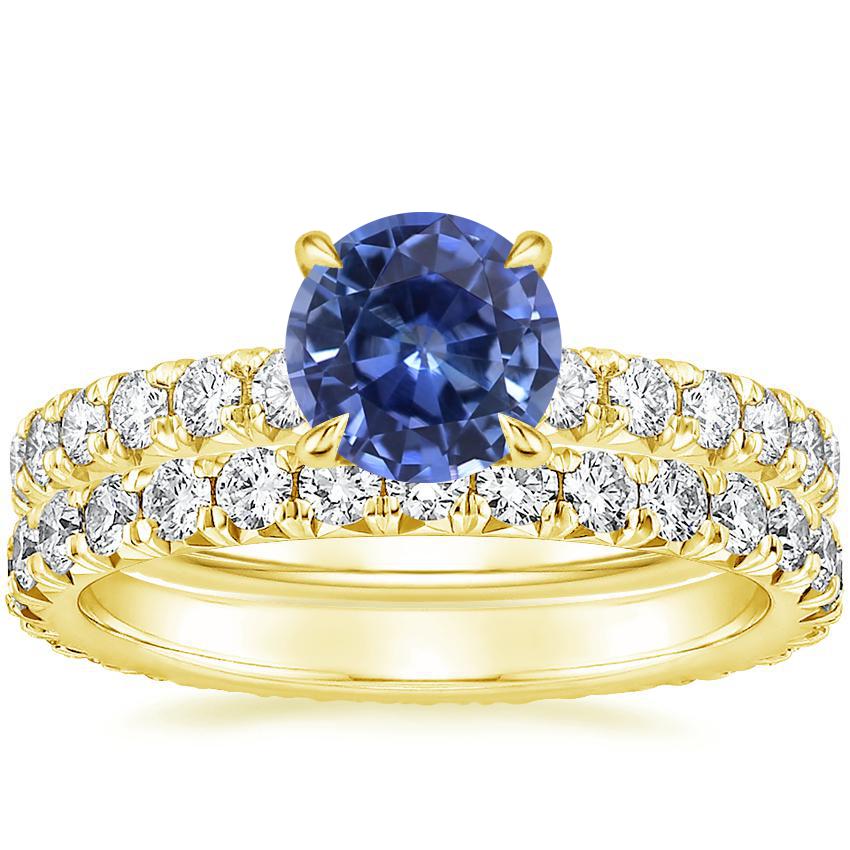 18K Yellow Gold Olympia Diamond Ring with Sienna Eternity Diamond Ring (7/8 ct. tw.)