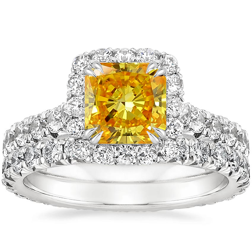18K White Gold Luxe Sienna Halo Diamond Ring 3 4 ct. tw. with