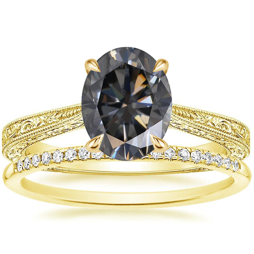 18K Yellow Gold Elsie Ring with Whisper Diamond Ring (1/10 ct. tw.)