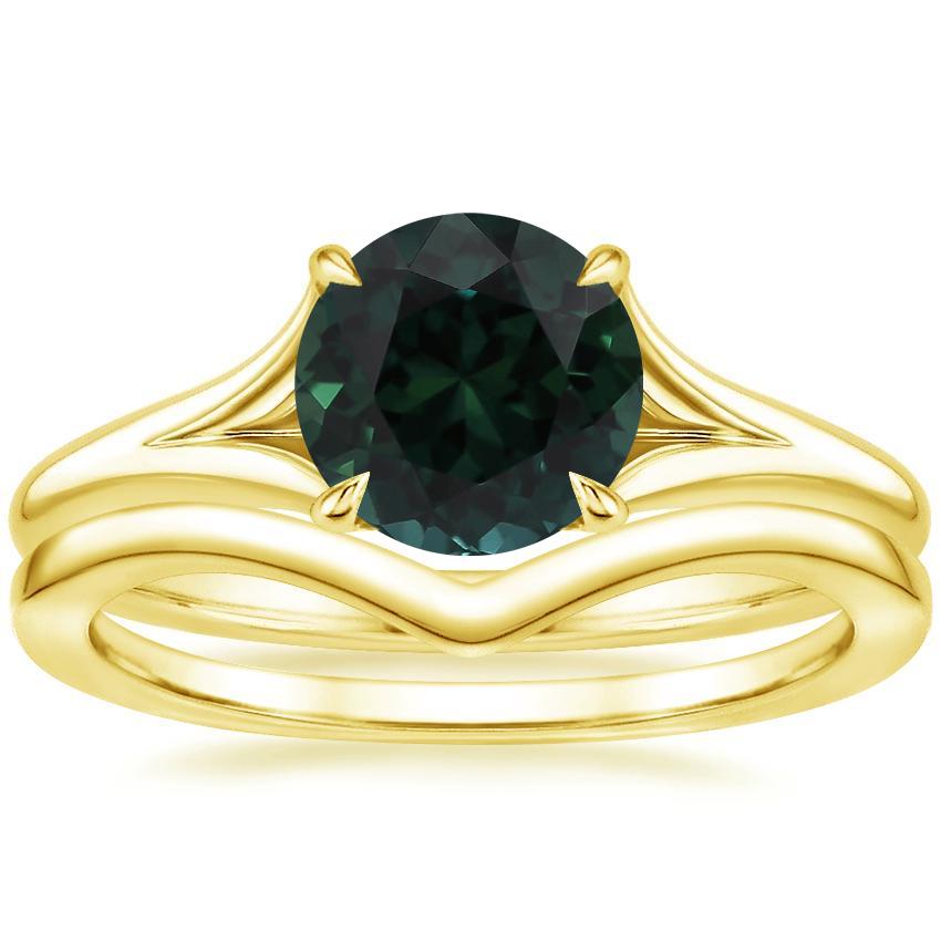 18K Yellow Gold Reverie Ring with Chevron Ring