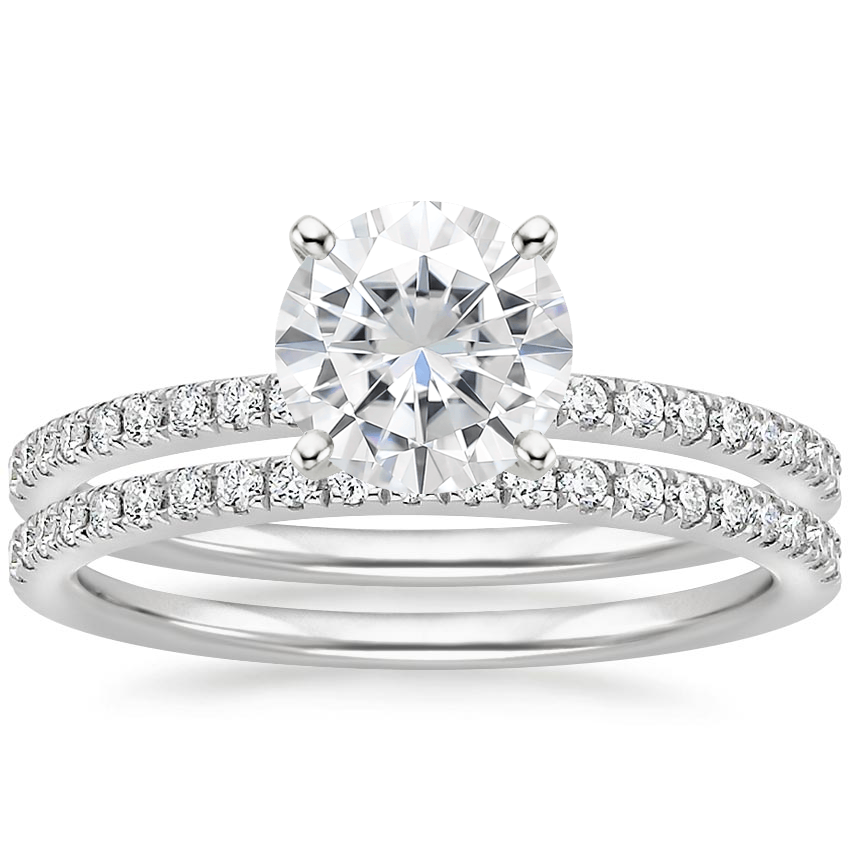 18KW Moissanite Ballad Diamond Bridal Set (1/3 ct. tw.), top view