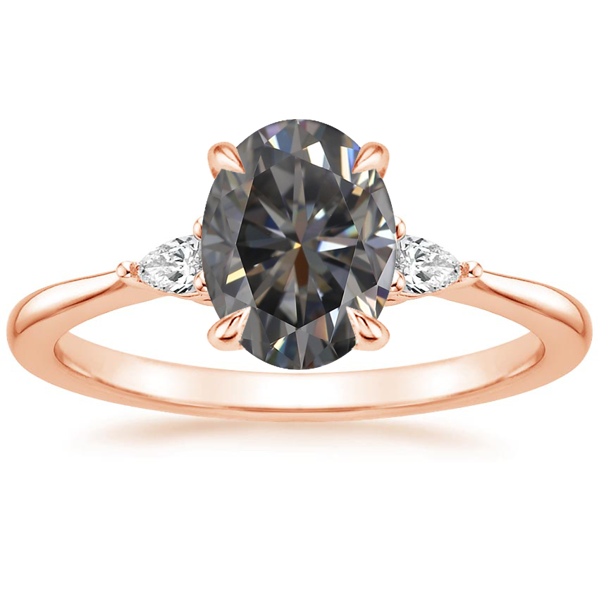 14K Rose Gold Aria Three Stone Diamond Ring (1/10 ct. tw.), large top view