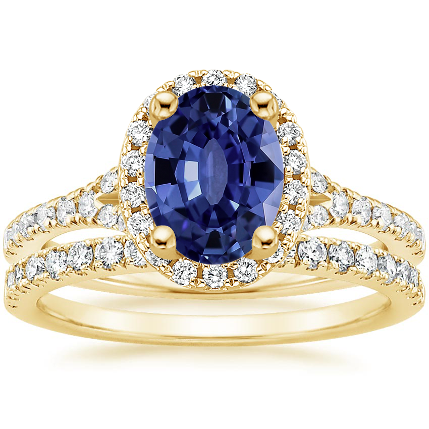 Sapphire Joy Diamond Ring (1/3 ct. tw.) with Bliss Diamond Ring (1/5 ct ...