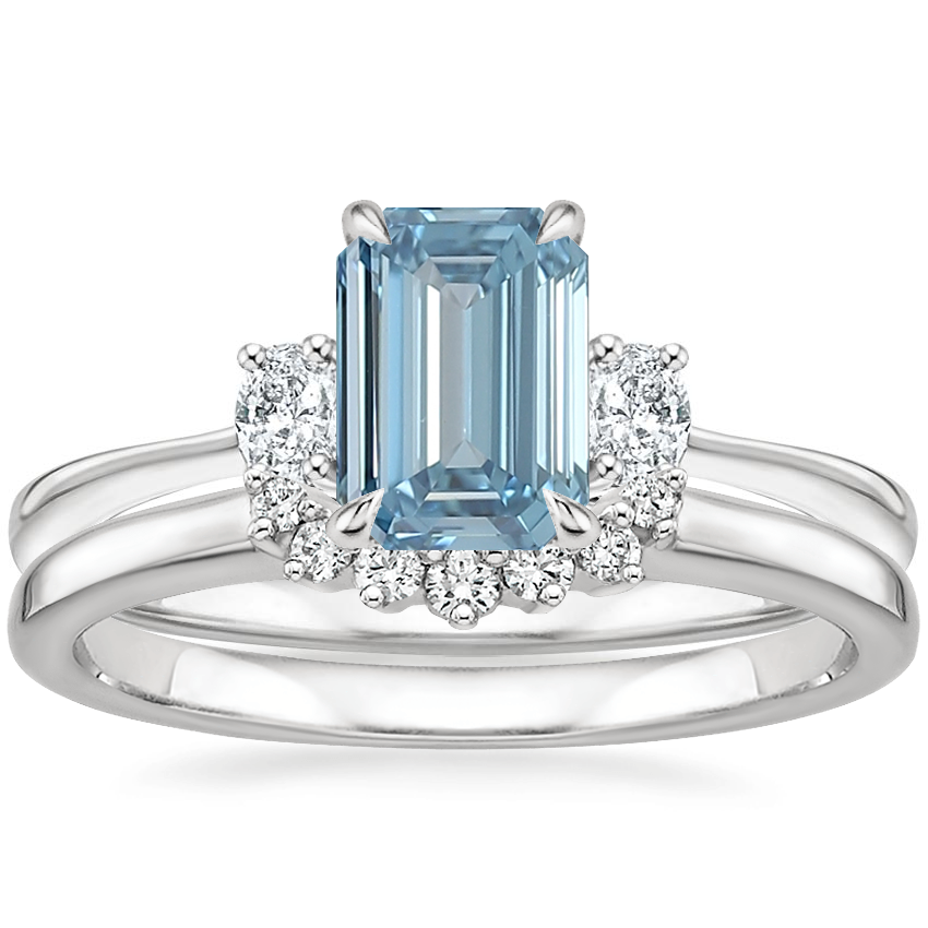 Platinum Sonata Diamond Ring with Crescent Diamond Ring