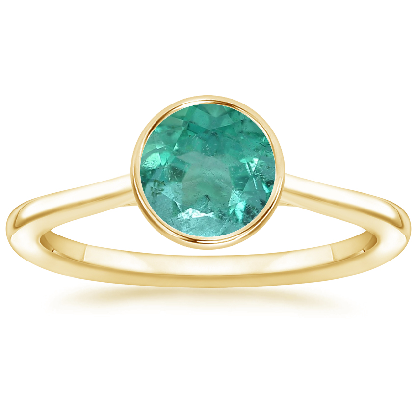 14K Yellow Gold Petite Luna 1.5mm Bezel Ring, large top view