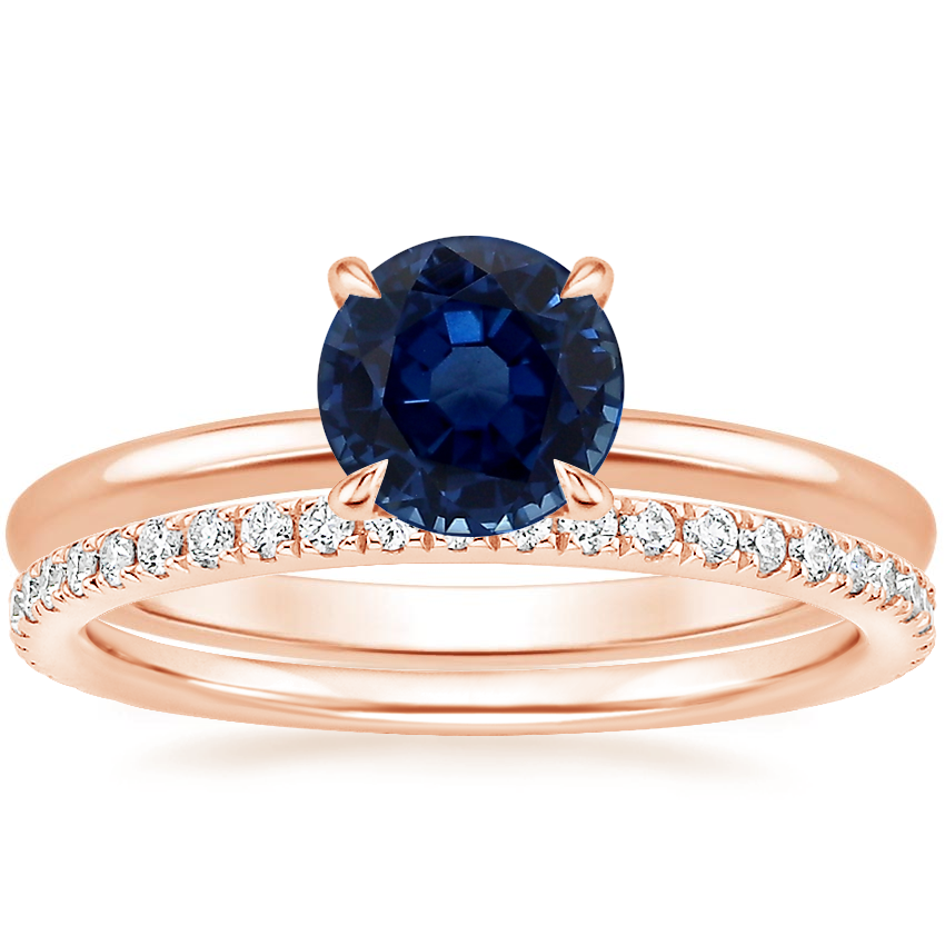 14K Rose Gold Audrey Perfect Fit Solitaire Ring with Luxe Ballad Diamond Ring (1/4 ct. tw.)