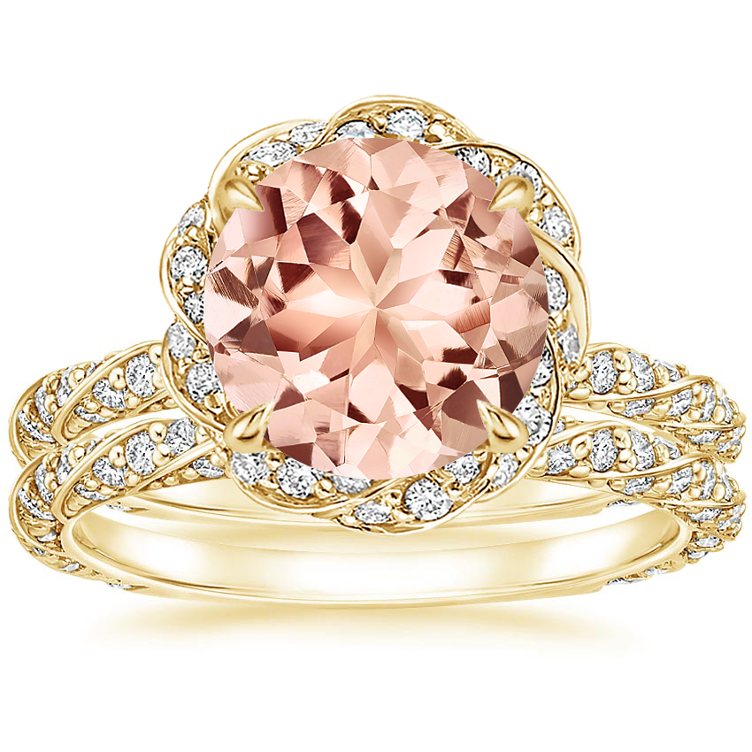 18KY Morganite Nova Diamond Bridal Set (3/4 ct. tw.), top view