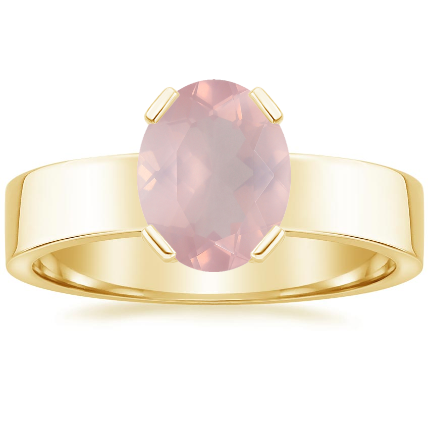 18K Yellow Gold Parker Solitaire Ring, large top view