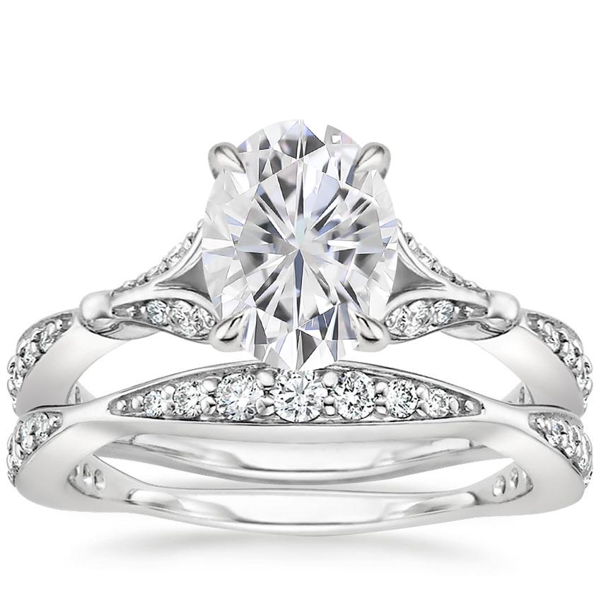18KW Moissanite Zinnia Diamond Bridal Set (1/2 ct. tw.), top view