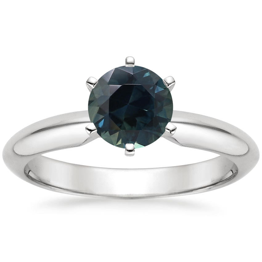 Sapphire Classic Six-Prong Solitaire Ring in 14K White Gold