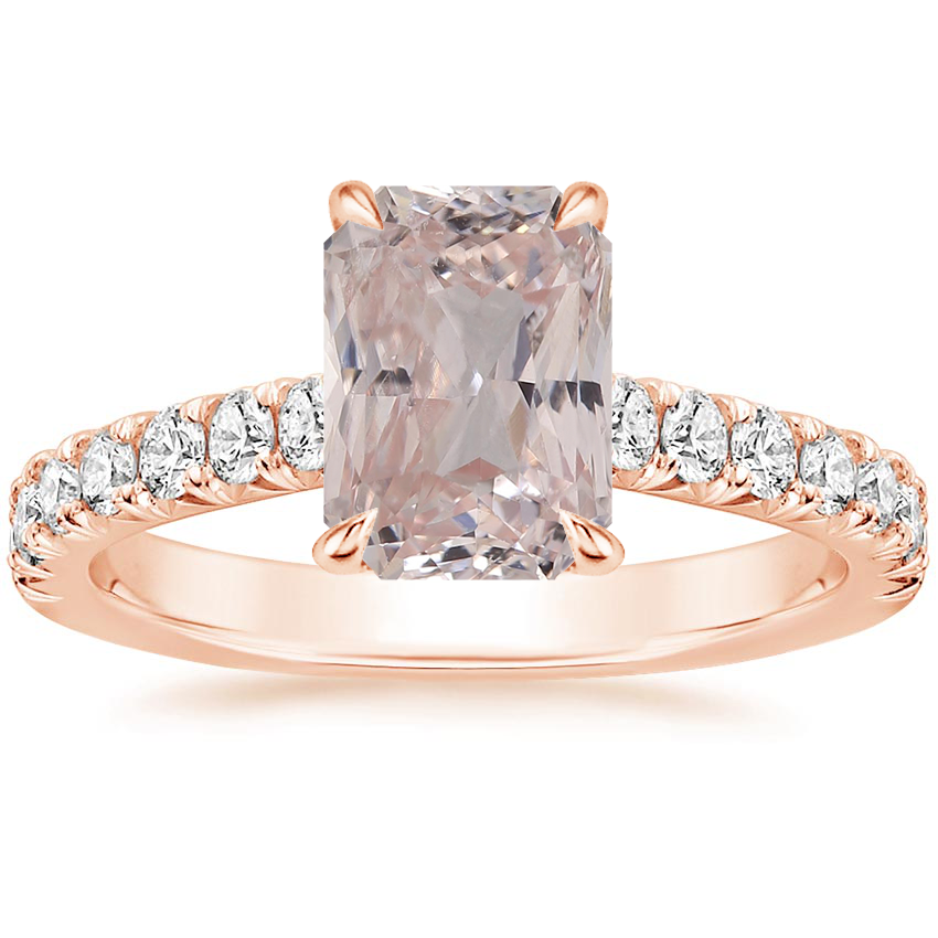 14K Rose Gold Sienna Half Coverage Diamond Ring, large top view
