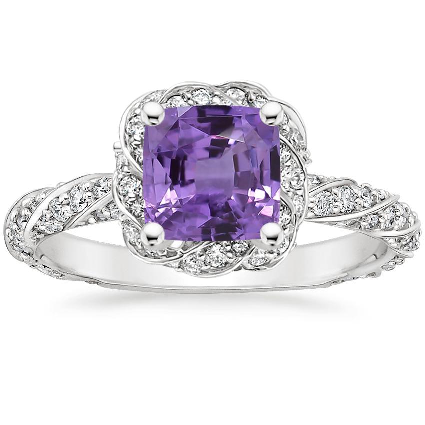 18K White Gold Nova Halo Diamond Ring (1/2 ct. tw.), large top view