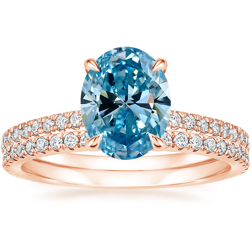 14K Rose Gold Petite Demi Diamond Ring (1/5 ct. tw.) with Luxe Sia Diamond Ring (1/5 ct. tw.)