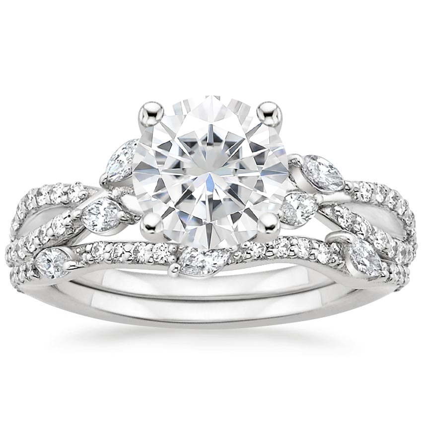18KW Moissanite Luxe Willow Bridal Set (1/2 ct. tw.), top view