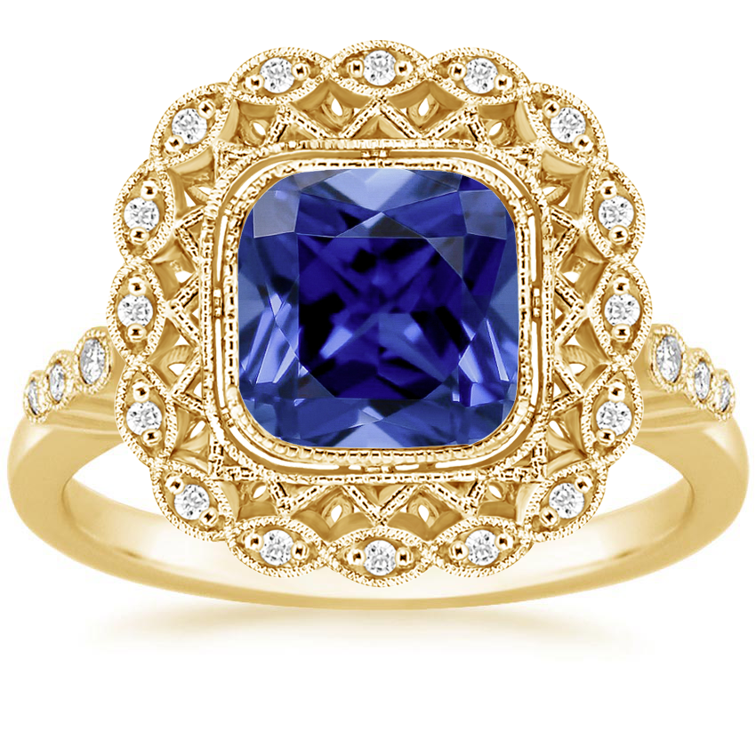 Yellow Gold Sapphire Alvadora Diamond Ring