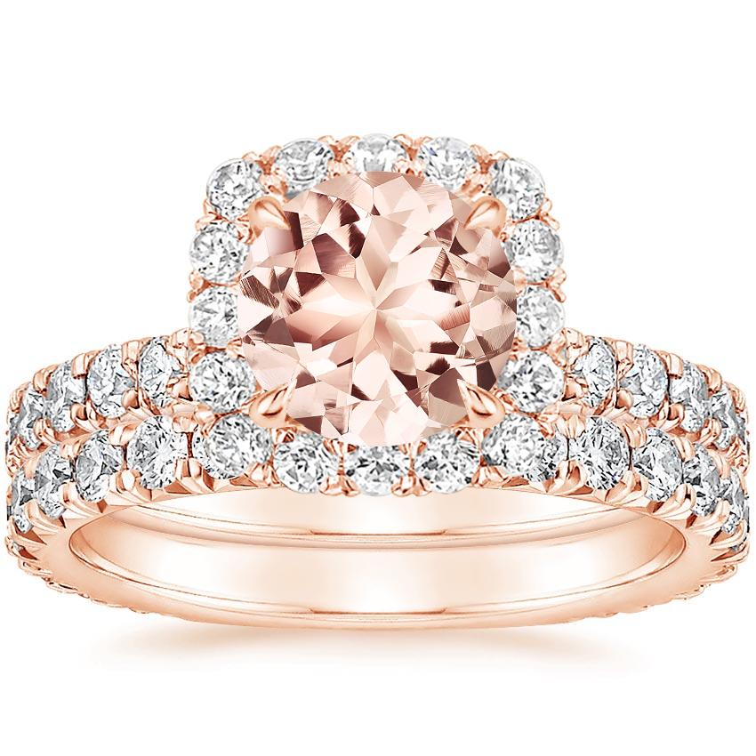 14KR Morganite Estelle Diamond Bridal Set (1 1/3 ct. tw.), top view
