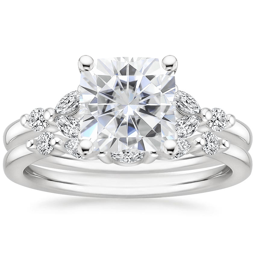 PT Moissanite Verbena Diamond Bridal Set (1/4 ct. tw.), top view