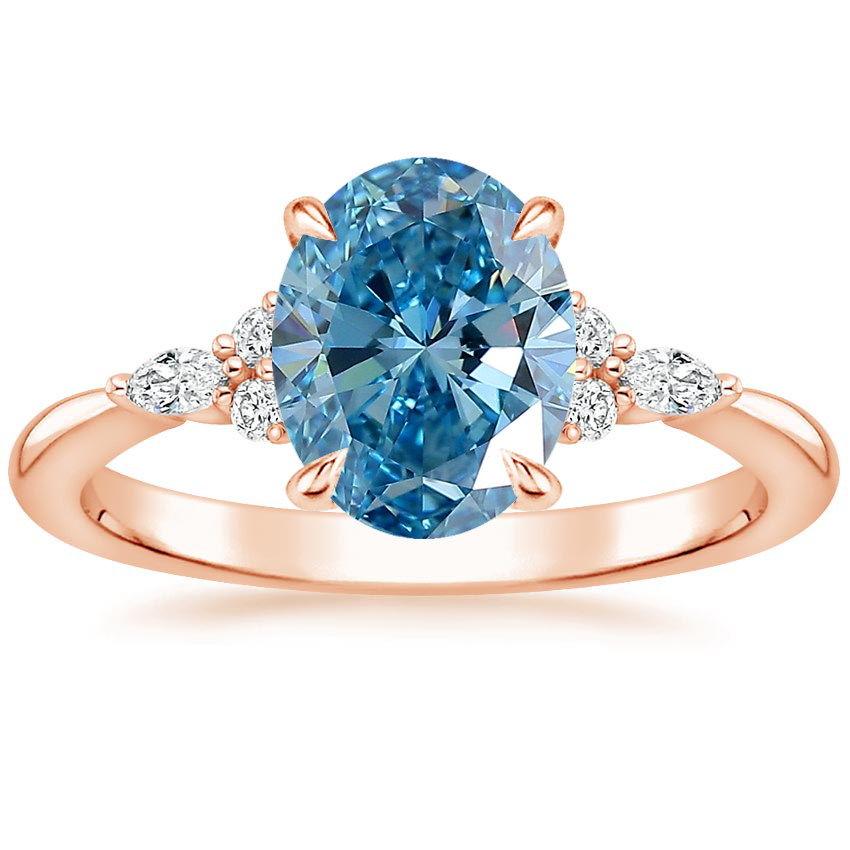 14K Rose Gold Nadia Diamond Ring, large top view